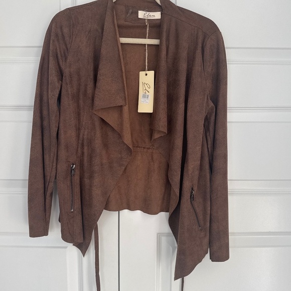 Elan Jackets & Blazers - NWT Elan leather look lightweight jacket Size M